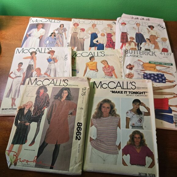 McCalls womens sewing patterns vintage 80s skirts dress tops Unverified - Picture 1 of 5